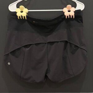 Black Lululemon Speed Up Low Rise Shorts Size 10